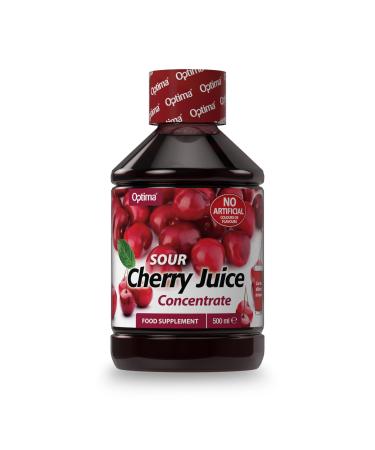 Optima Sour Cherry Juice Concentrate Natural Vegan No Artificial Flavours or Colours Food Supplement 500 ml Bottle Sour Cherry Single