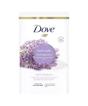 Dove Lavender & Chamomile Relaxing Care with skin-natural moisturisers Bath Salts relaxing your mind & body leaving your skin smooth & soft 900 g