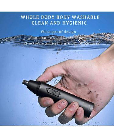 Portable Waterproof Ear & Nose Hair Trimmer - 360 Rotating Easy Cleansing Snap-fit Switch | Perfect for Home Grooming (Black - Buy Online on SooperMarket.com