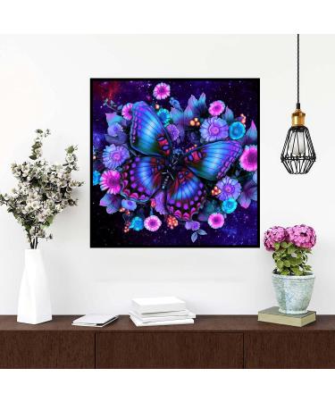 Beginner's Butterfly Stamped Cross Stitch Kit | Floral Cross-Stitch Patterns for Adults | DIY Embroidery Arts and Crafts 13.8''x13.8 - Buy Online on SooperMarket.com