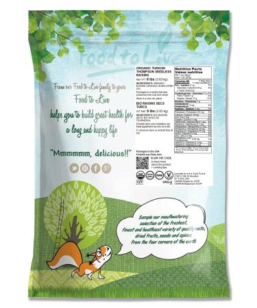 Organic Sun-Dried Turkish Raisins 8 lbs - Non-GMO, Raw, Kosher, Vegan - No Sugar Added - Buy Online on SooperMarket.com