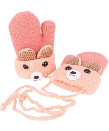 AIDIER Baby Winter Mittens with Fleece Lining | Knitted Gloves for Boys and Girls 0-3 Years | Deep Pink - Buy Online on SooperMarket.com