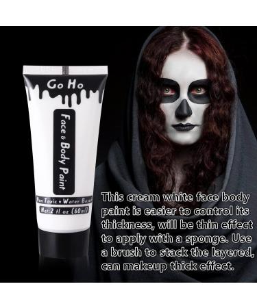 Go Ho Clown White Black Red Face Body Paint (6 oz) - Non-Toxic Water-Based Makeup for Halloween, Cosplay & Dress Up - Buy Online on SooperMarket.com