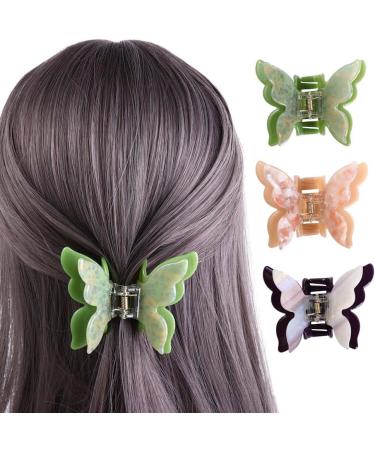 Vctitil Double Layer Butterfly Acetate Hair Claws Hair Clips Ponytail Holders Shark Clip Barrettes Hair Accessories for Women Girl Thin Thick Hair(orange) - Buy Online on SooperMarket.com
