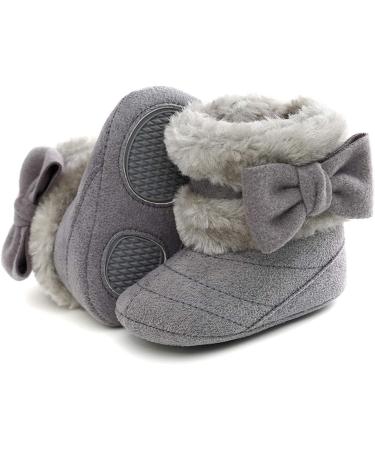 Yinuoday Winter Baby Girls Snow Boots - Warm Prewalker Newborn Shoes, Anti-Slip Infant Gray (6-12 Months) - Buy Online on SooperMarket.com