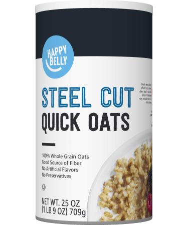 Amazon Brand - Happy Belly Steel Cut Oats, 25 Ounce Steel Cut Oats 1.56 Pound (Pack of 1)