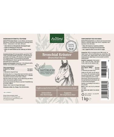 AniForte Bronchial Herbs for Horses 1kg - Natural Respiratory Support with Methylcysteine | Cough Relief & Healthy Airways - Buy Online on SooperMarket.com