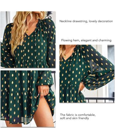 Naroote Womens Fashion Dress V-Neck Breathable Drawstring Travel Dress for Business Women Small Dark Green - Buy Online on SooperMarket.com