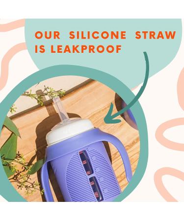Set of 2 Glass Sippy Cups for Toddlers - The Luca | Mint Green & Indigo Purple | 8oz Spill-Proof Straw Cup | Silicone Straw | BPA-Free - Buy Online on SooperMarket.com