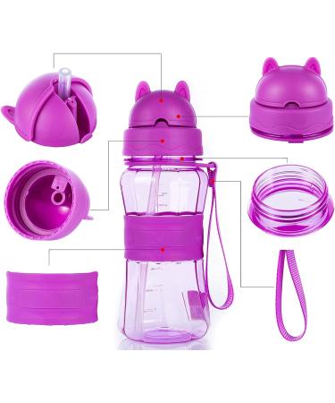 Ecteco 12oz Kids Water Bottle with Straw, Leak Proof BPA-Free Tritan - Blue | Cute, Lightweight, Sturdy | Perfect for School and Outdoor Activities - Buy Online on SooperMarket.com