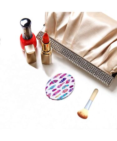 YTZJ Shatterproof Compact Mirror for Travel, Double-Sided Oval Makeup Mirror with Distortion-Free Feather Pattern - Perfect for Women and Girls - Buy Online on SooperMarket.com