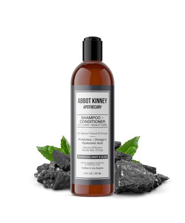 Charcoal & Mint 2-in-1 Shampoo and Conditioner | Natural Scalp Care with Essential Oils & Hyaluronic Acid - 12 FL OZ - Buy Online on SooperMarket.com