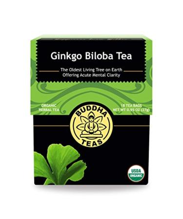 Buddha Teas Organic Ginkgo Biloba Tea - OU Kosher, USDA Organic, CCOF Organic, 18 Bleach-Free Tea Bags