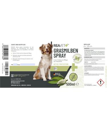Reavet Grass Mites Spray 500ml - Effective Defense & Care for Dogs | Anti-Mites Spray & Itch Relief - Buy Online on SooperMarket.com