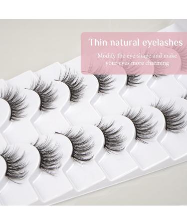 Wansiven Half False Eyelashes Natural 3D Eye Half Eyelashes Multi-layers Wispy Fluffy Curly False Lashes 10 Pairs J33 - Buy Online on SooperMarket.com