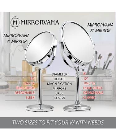 Mirrorvana Large Double Sided 10X and 1X Magnifying Makeup Mirror - 15 Height, 8 Wide with Stand - Gift Box Included - Buy Online on SooperMarket.com