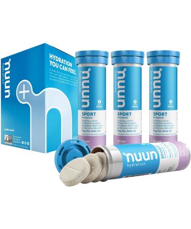 Nuun Sport: Electrolyte Drink Tablets Box of 4 Tubes (40 servings) Grape Electrolyte Hydration Supplement - Buy Online on SooperMarket.com