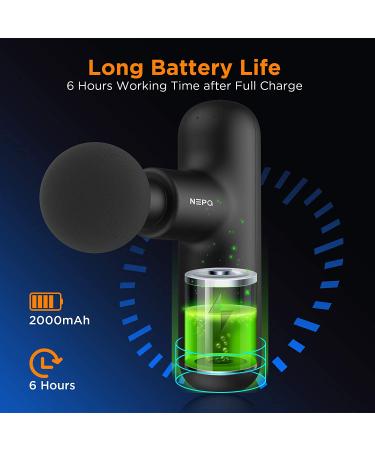 NEPQ Mini Massage Gun: Portable Deep Tissue Percussion Massager for Pain Relief - 4 Speed High-Intensity Vibration - Rechargeable - Black - Buy Online on SooperMarket.com