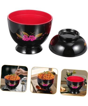 1 pc Home Food Rice Salad Ceramic Practical Household Restaurant Plastic Ramen Thread 9.6X9.4CM Black - Buy Online on SooperMarket.com