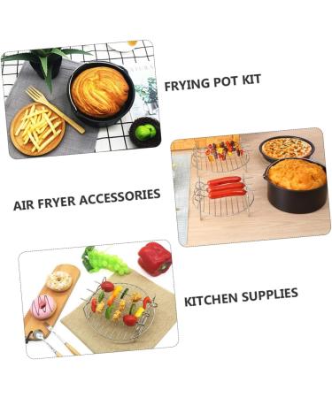 Cabilock 1set Air Fryer Accessories BBQ Rack Air Fryer Pot Accessories Baking Rack Cake Rack Stainless 5pcs - Buy Online on SooperMarket.com