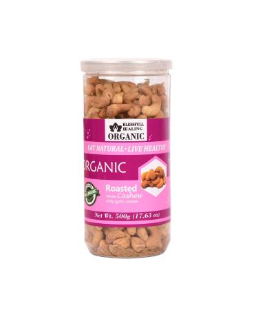 Blessfull Healing Organic Natural Vegan Chilly Garlic Roasted Whole Cashew Nuts Crunchy Kaju 500 Gram