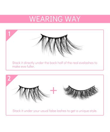 MilyBest Half Lashes: 10 Pairs Short Faux Mink Cat Eye 3D False Eyelashes for Sweet Date | Natural Look, Wispy & Fluffy Soft | 7-14MM - Buy Online on SooperMarket.com