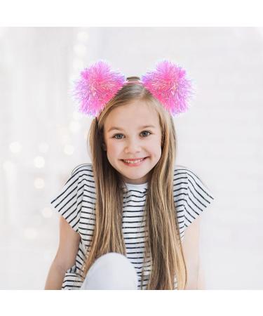 minkissy Pom Pom Headband Pom Pom Head Bopper Pom Party Headband Tinsel Headband Pompom Ball Headband for Women Girls Pink - Buy Online on SooperMarket.com