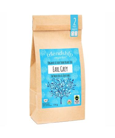 Friendship Organics Earl Grey Tea Bags Organic and Fair Trade Black Tea 40 Count