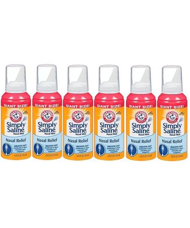 Arm & Hammer Simply Saline Nasal Mist Giant Size: 6 Packs of 4.25 Oz