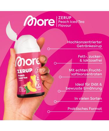 Buy More Zerup Peach Iced Tea | Sugar-Free Syrup with Real Fruit Extracts | Vegan & Zero Calories | 4x65ml | Makes 32L | Made in Germany - Buy Online on SooperMarket.com