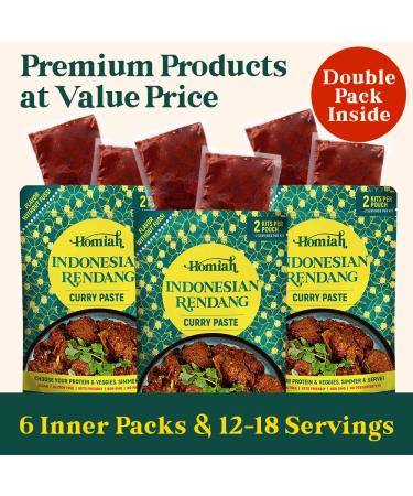 Homiah Rendang Curry Paste (3 Pack) - Gluten-Free Non-GMO Thai Curry Paste Set - Buy Online on SooperMarket.com