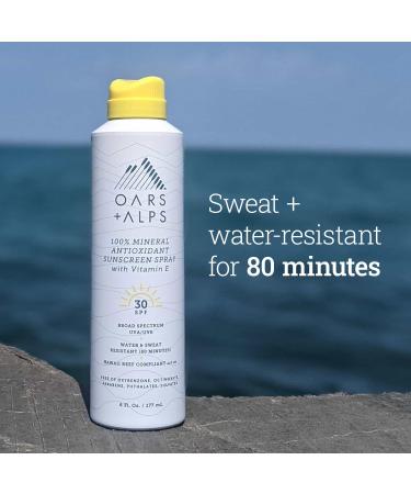 Oars + Alps Mineral SPF 30 Sunscreen Spray - Water & Sweat Resistant Vitamin E & Antioxidants Fragrance-Free 6 Oz - International Shipping Available - Buy Online on SooperMarket.com