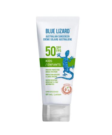 Blue Lizard Kids SPF 50 Mineral-Based Sunscreen Lotion - SPF 50 Broad Spectrum UVA/UVB Water Resistant - 89 mL