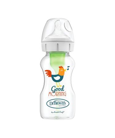 Dr. Brown's Natural Flow Anti-Colic Options+ Wide Bottles 9 oz 4 Pack - Level 1 Slow Flow Nipple - Good Morning/Good Night Gift Set - Buy Online on SooperMarket.com