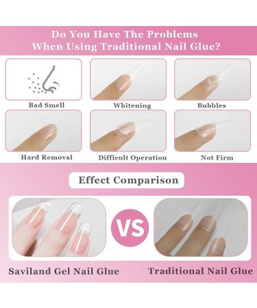 Saviland 6-IN-1 Nail Glue Gel for Acrylic & Press-On Nails | UV LED Curing, Nail Repair Treatment & Women's Gift - Buy Online on SooperMarket.com