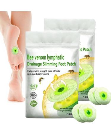 LUKMLCA Bee Venom Lymphatic Drainage Slimming Foot Patch LUKMLCA Bee Venom Foot Patch Bee Venom Lymphatic Drainage & Slimming Patches Effective Feet Health Patches for Foot and Body Care (2 Bag)