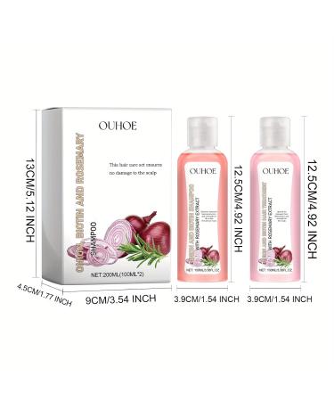 Onion Biotin & Rosemary Shampoo Set | Natural Hair Care for Dry Frizzy Hair - Hair Growth Serum with Moroccan Oil - Buy Online on SooperMarket.com