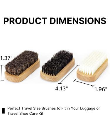 Stone and Clark Horse Hair Shoe Brush - Premium Leather Polish Brush with 100% Horse Hair Bristles - Concaved Beech Wood Handle - Travel Set - Buy Online on SooperMarket.com