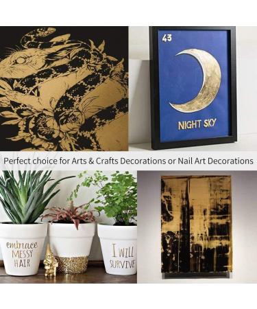 KINNO 12 Colors Gold Leaf Sheets - 600 Pieces for Arts, Decoration, Handcrafts, Gilding - Furniture, Nails, Paintings, Slime, Wall - 12 Colors - Buy Online on SooperMarket.com