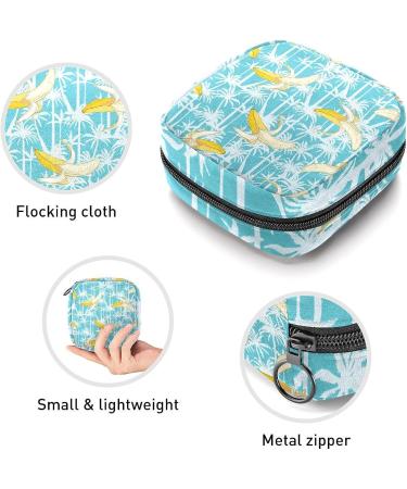 Yellow Banana Coconut Tree Sanitary Napkin Storage Bag - Period Pouch for Women and Teen Girls - Multi-colored 9 - Buy Online on SooperMarket.com