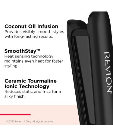 Revlon SmoothStay Coconut Oil-Infused Straightener | 1 Inch Flat Iron for Sleek & Shiny Hair - Buy Online on SooperMarket.com