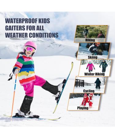 Hikenture Children's Waterproof Gaiters for Winter Hiking - Snow Leg Protection - Durable Black Gaiters for Kids - Buy Online on SooperMarket.com