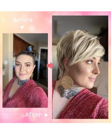 Short Blonde Pixie Cut Wig for Women - Natural Synthetic Hair Daily Cosplay Party Wig #613/27B - Buy Online on SooperMarket.com