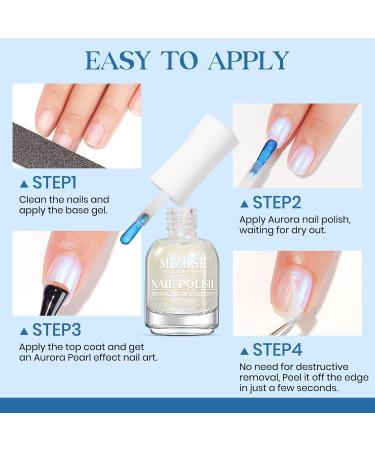 MIZHSE Nail Polish 15mL Mermaid Pearl Nail Polish Aurora Effect Nail Polish Iridescent Fingernail and Toenail Polish Glossy Long Lasting Nail Polish Trendy DIY Nail Salon Blue Pearl Blue - Buy Online on SooperMarket.com