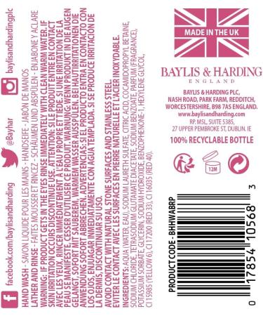 Baylis & Harding Anti-Bacterial Hand Wash Bundle - 9 x 500ml (Rhubarb & Pink Pepper, Jasmine & Apple Blossom) - Vegan Friendly - Buy Online on SooperMarket.com