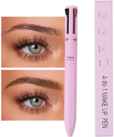 Multi Pencil Makeup Waterproof Multi-Functional Brow | Beauty Product for Women for Travel Comes with Eyeliner Brow Lipliner and Highlighter Puchen Pink - Buy Online on SooperMarket.com