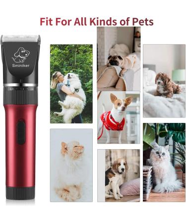 Sminiker Low Noise Rechargeable Pet Clippers Kit - 5 Speed Grooming Set for Cats and Dogs with Storage Bag - Buy Online on SooperMarket.com