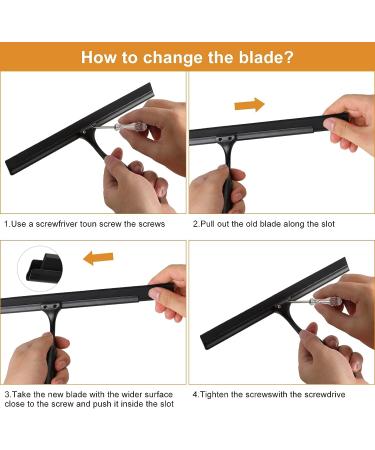 Quntis 10-Inch Shower Squeegee for Glass Doors - Non-Slip Handle, Replacement Blade, and Hook - Ideal for Bathroom, Mirror, and Car Cleaning - Buy Online on SooperMarket.com