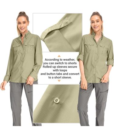 Women's Quick Dry Sun UV Protection Safari Shirt for Hiking Fishing X-Large Khaki - Buy Online on SooperMarket.com