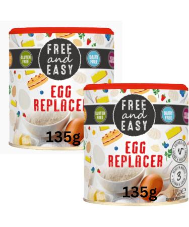 Egg Replacer Gluten Free and Vegan Bundle Containing 2 Tubs of Free and Easy 135g Egg Replacer For Desserts Cakes Pancakes Meringues - Buy Online on SooperMarket.com